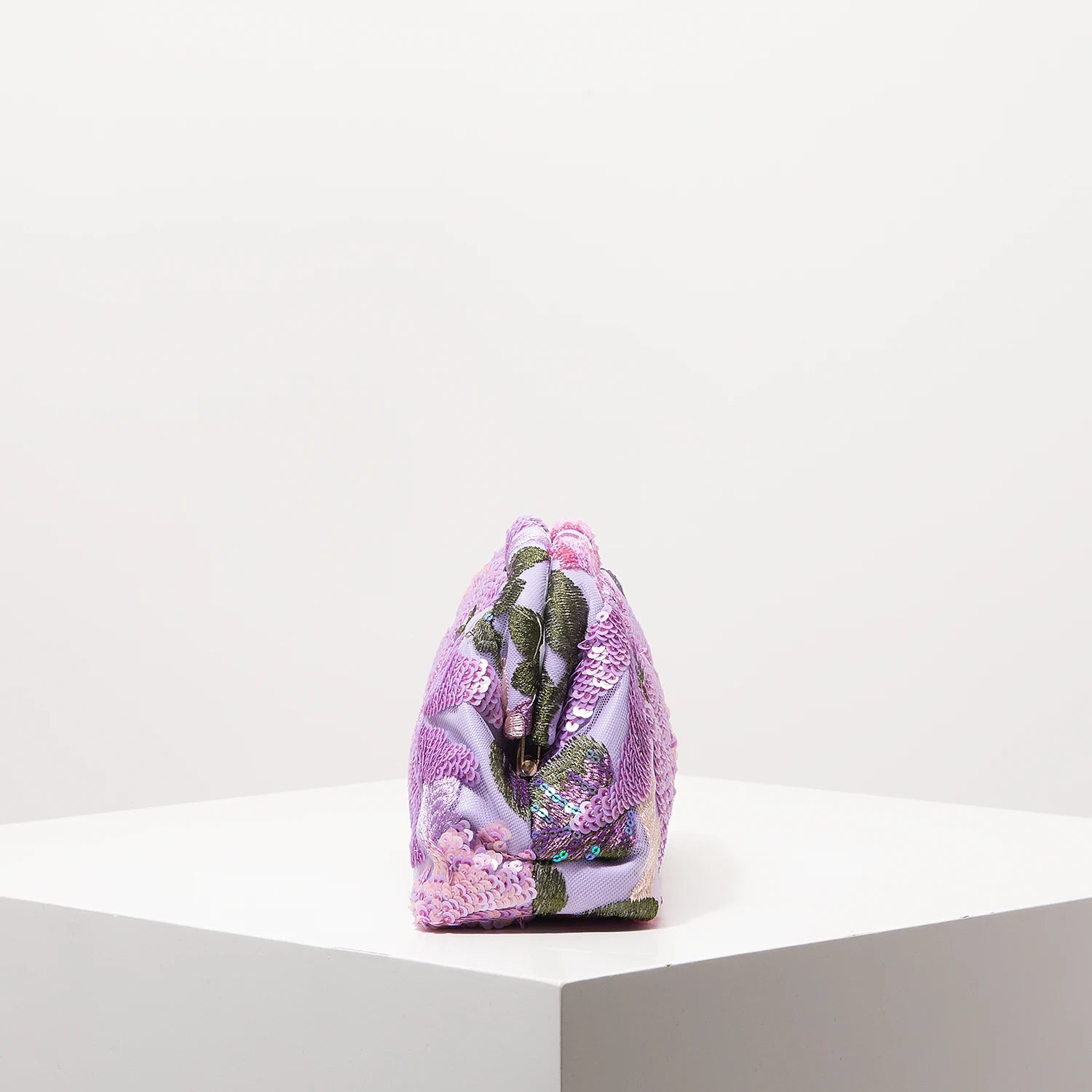 Pochette clutch florales perlées