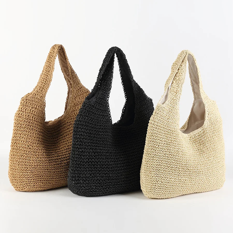 Sac Tote Paille Crochetée
