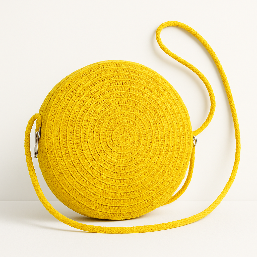 Mini sac rond en paille
